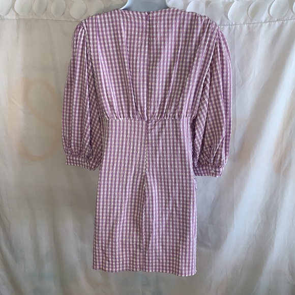 Zara Blogger’s Fave Lilac Gingham Mini Dress NWT E25011 - Picture 9 of 11